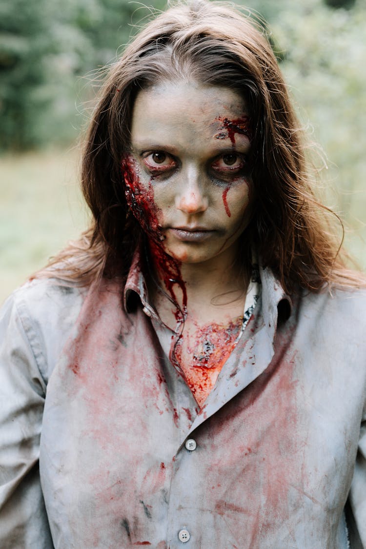 Portrait Photo Of Female Zombie 