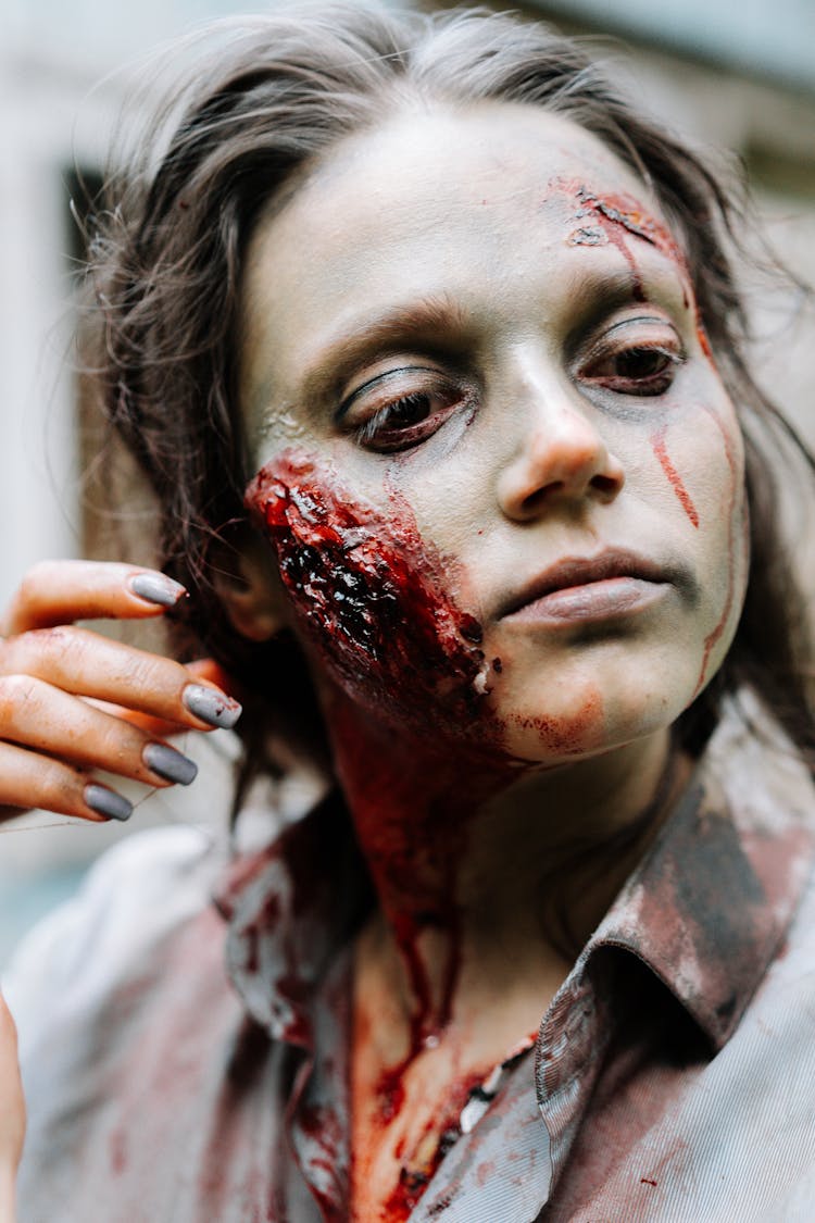 Close-up Photo Of Woman Zombie 