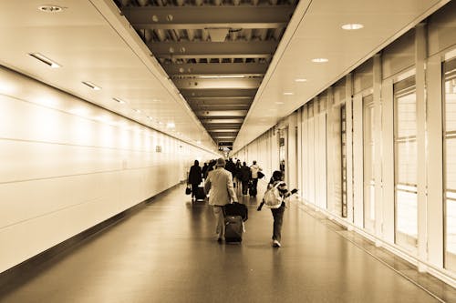 Les Gens Qui Marchent Dans Le Couloir à L'intérieur Du Bâtiment