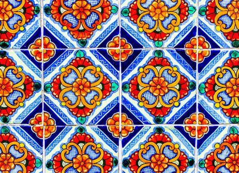 floral mosaic tiles