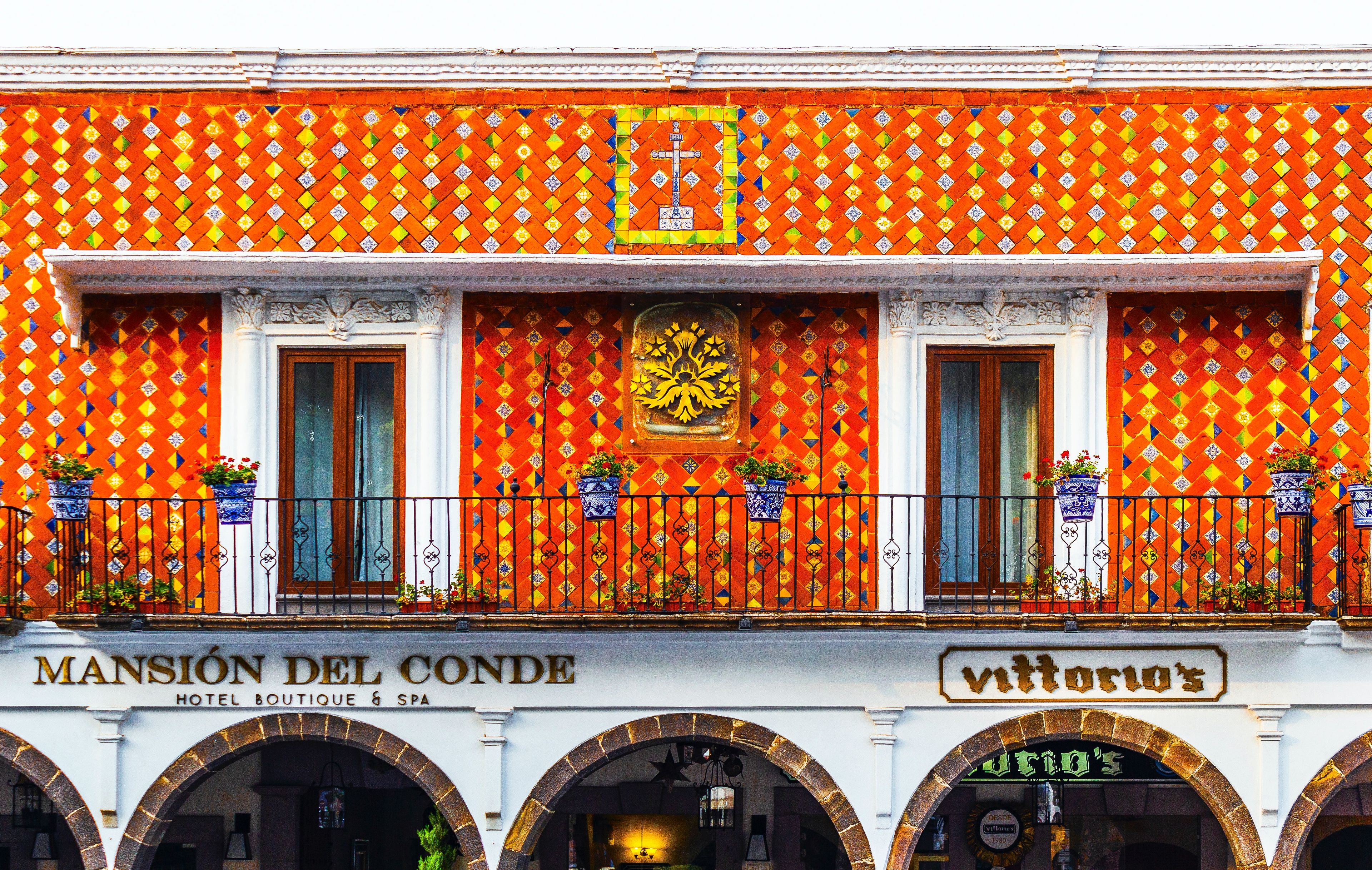 Puebla Talavera tile building facade