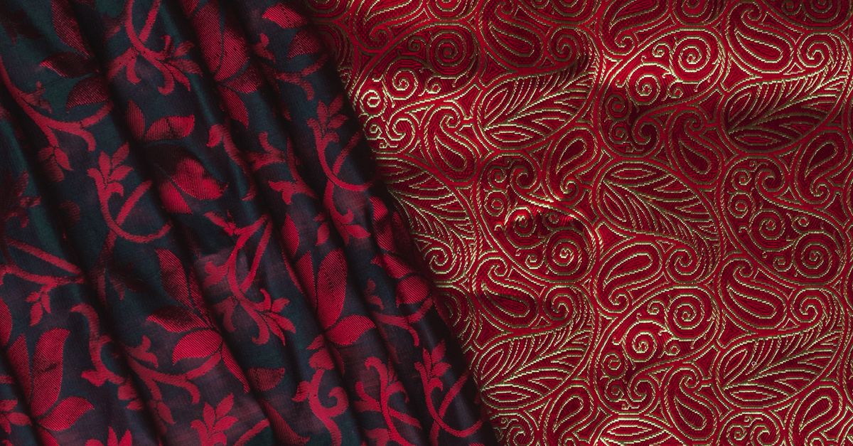 Red Textile Design Red Fabric with Design · Free Stock Photo