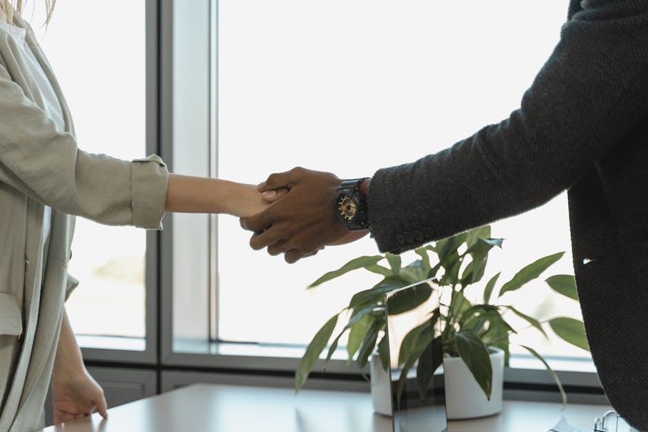 Two business people shaking hands in a modern office, symbolizing a successful partnership. - search engine optimization services philadelphia Two business people shaking hands in a modern office, symbolizing a successful partnership. - search engine optimization services philadelphia