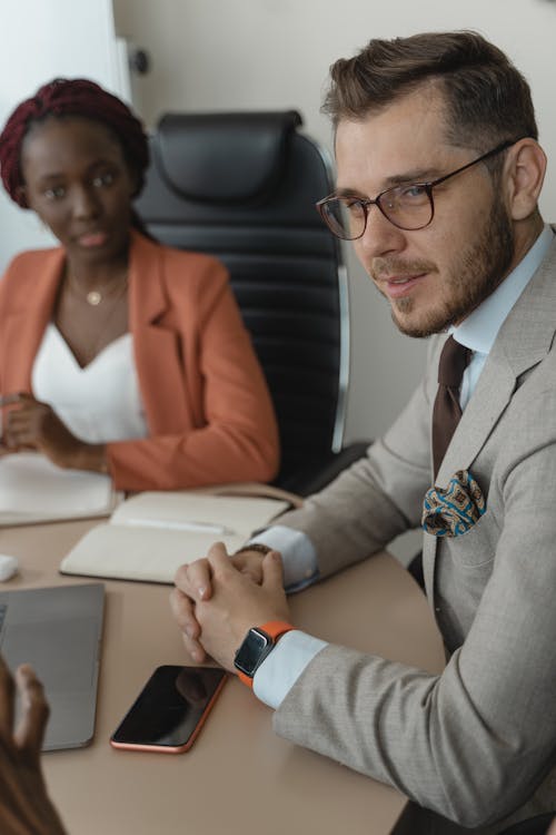 Professional Man in Gray Suit 