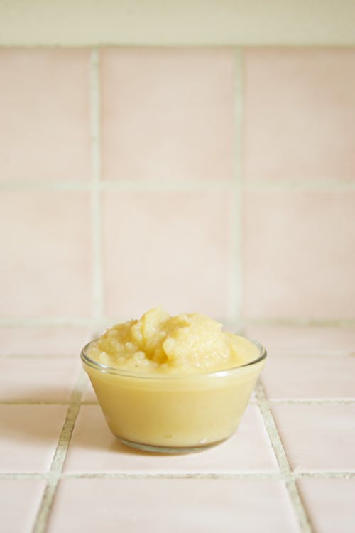 Free Mashed Potato in a Clear Glass Mini Bowl Stock Photo