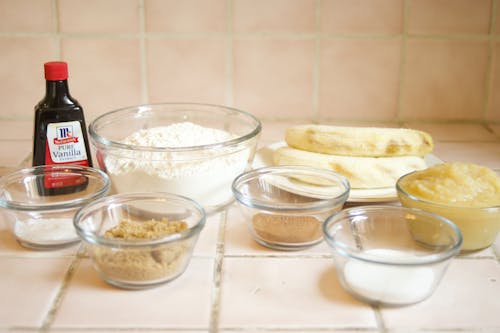 Assorted Ingredients in Glass Bowls