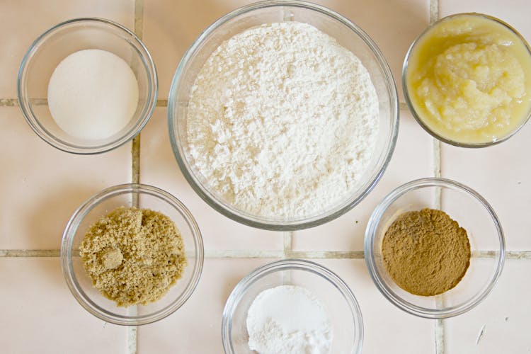 Different Powders In Glass Containers