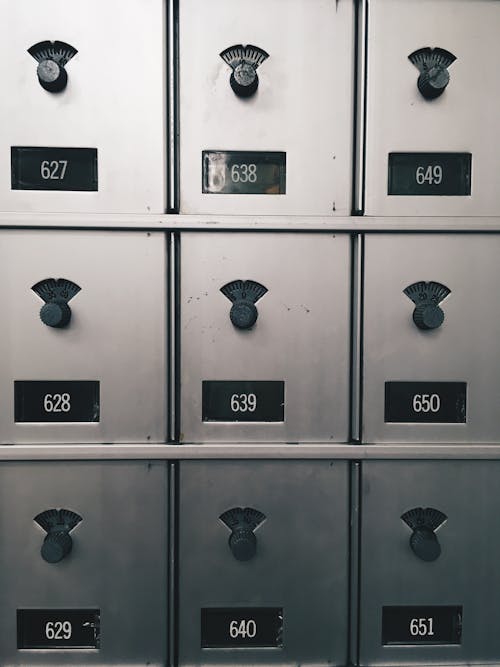 Free Gray Metal Lockers in Close-up Photography Stock Photo