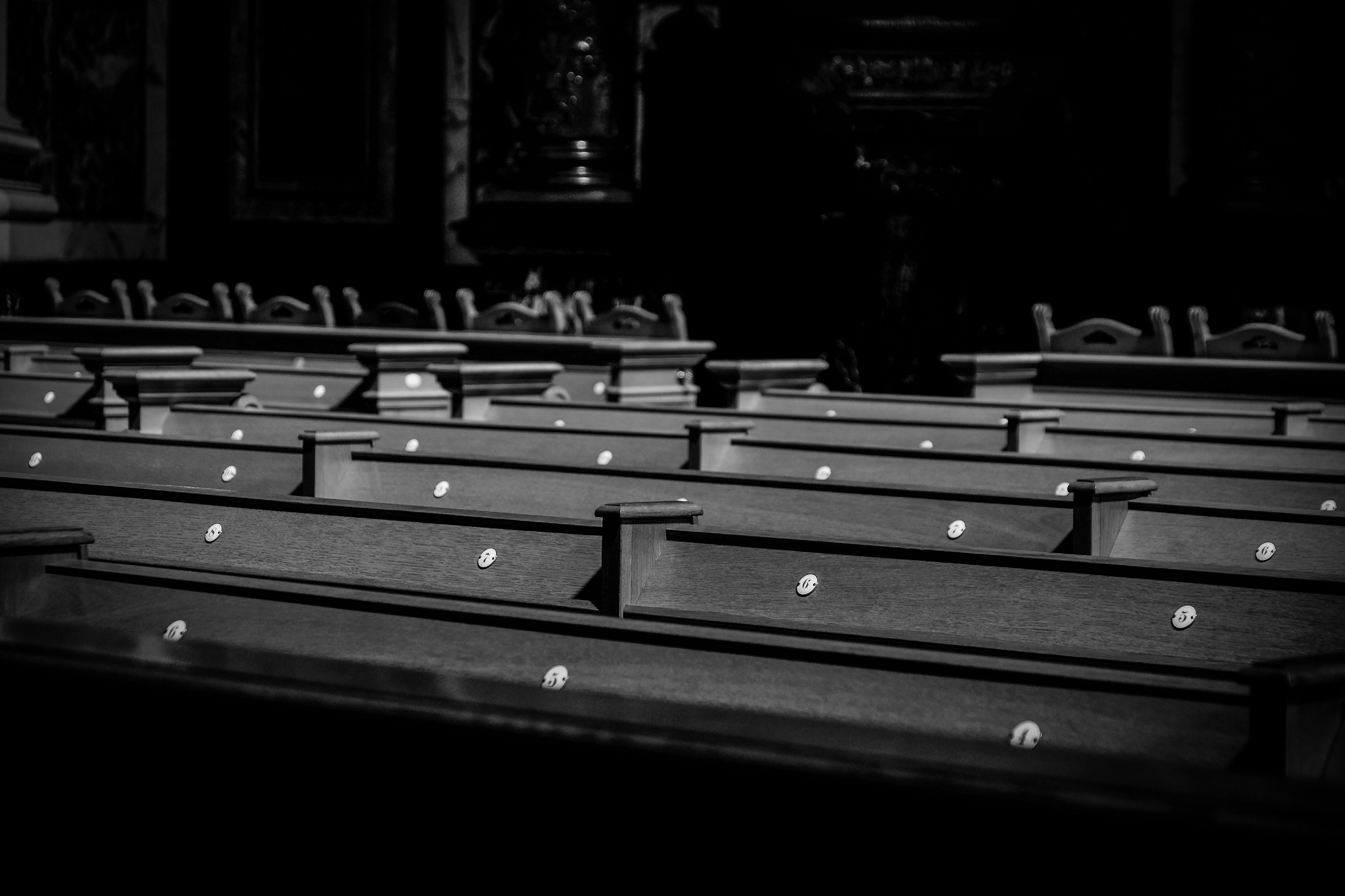 Wooden Benches On Park Free Stock Photo