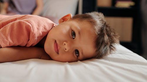 Close-Up Photo of a Cute Kid Looking at the Camera