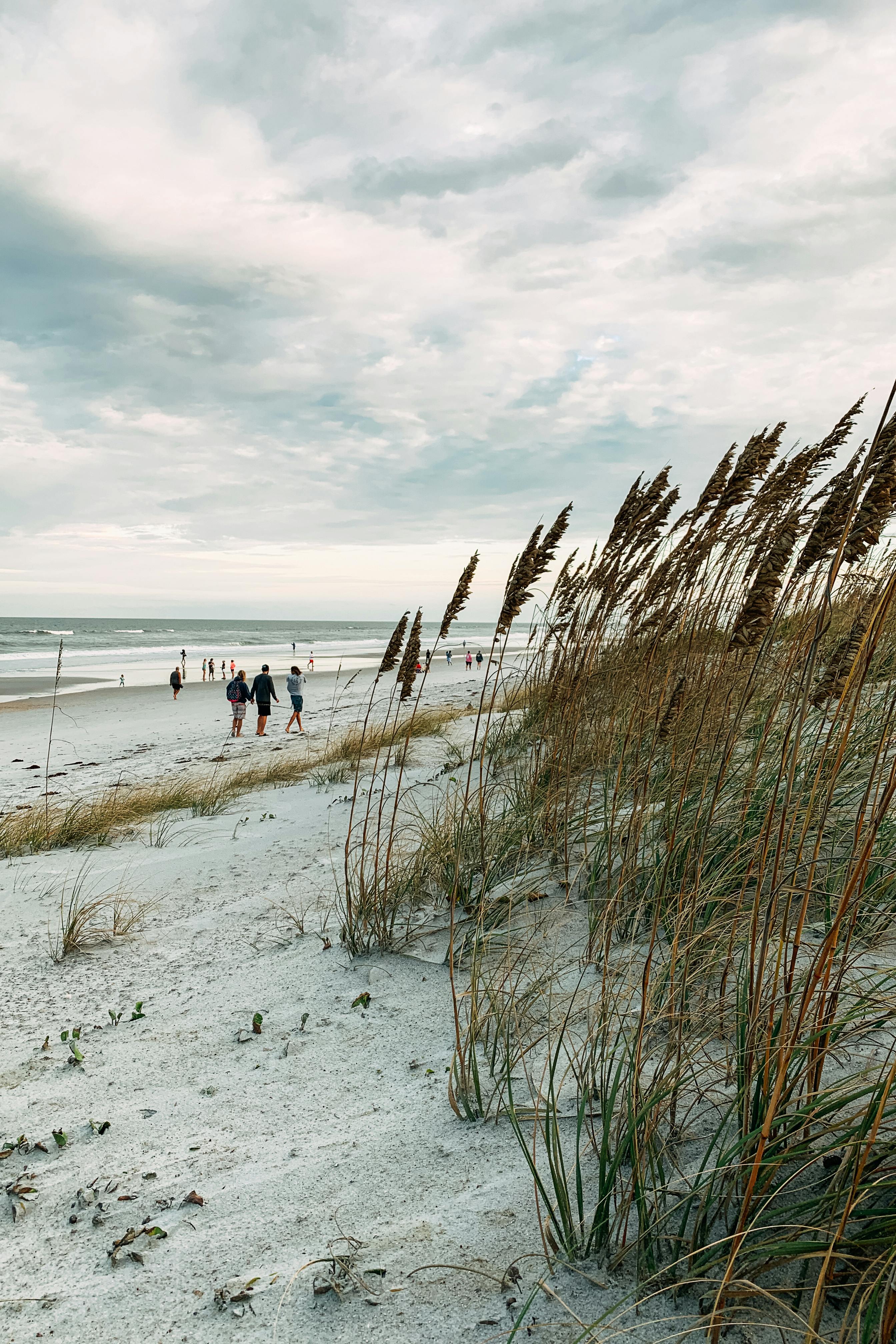 Florida beach with white sand and clear water on a sunny day