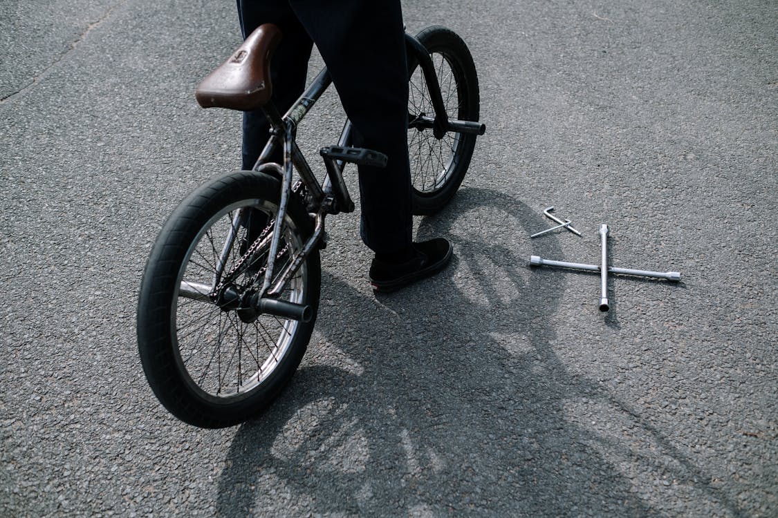 Person riding a BMX