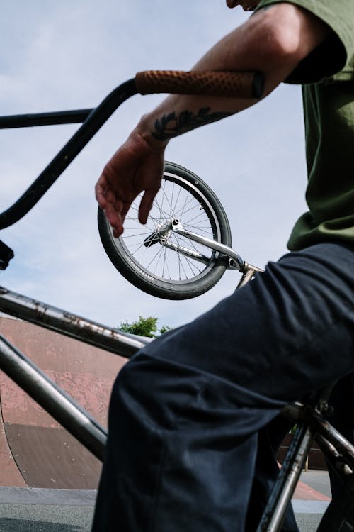 A Person Riding a BMX Bicycle