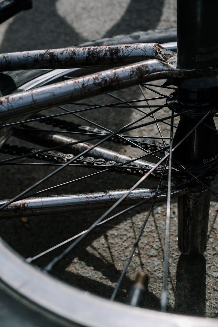 A Black Bicycle Wheel With Tire