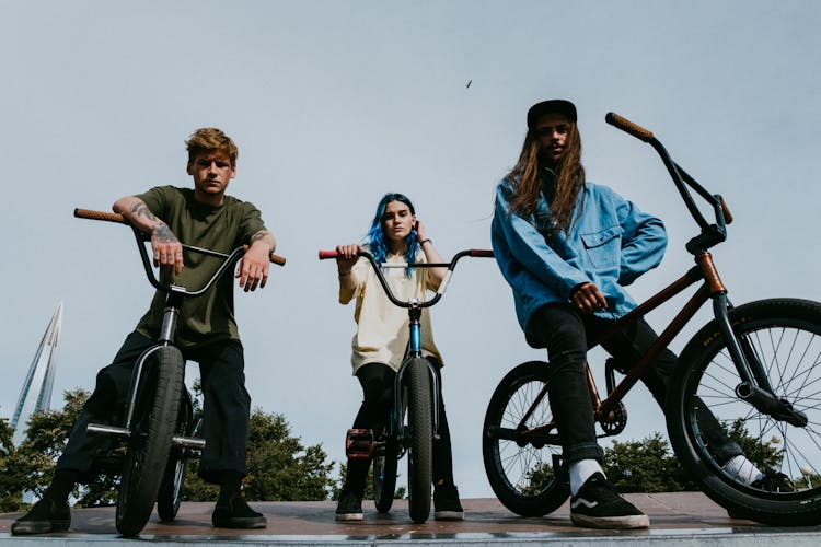 Friends Riding A BMX Bicycles