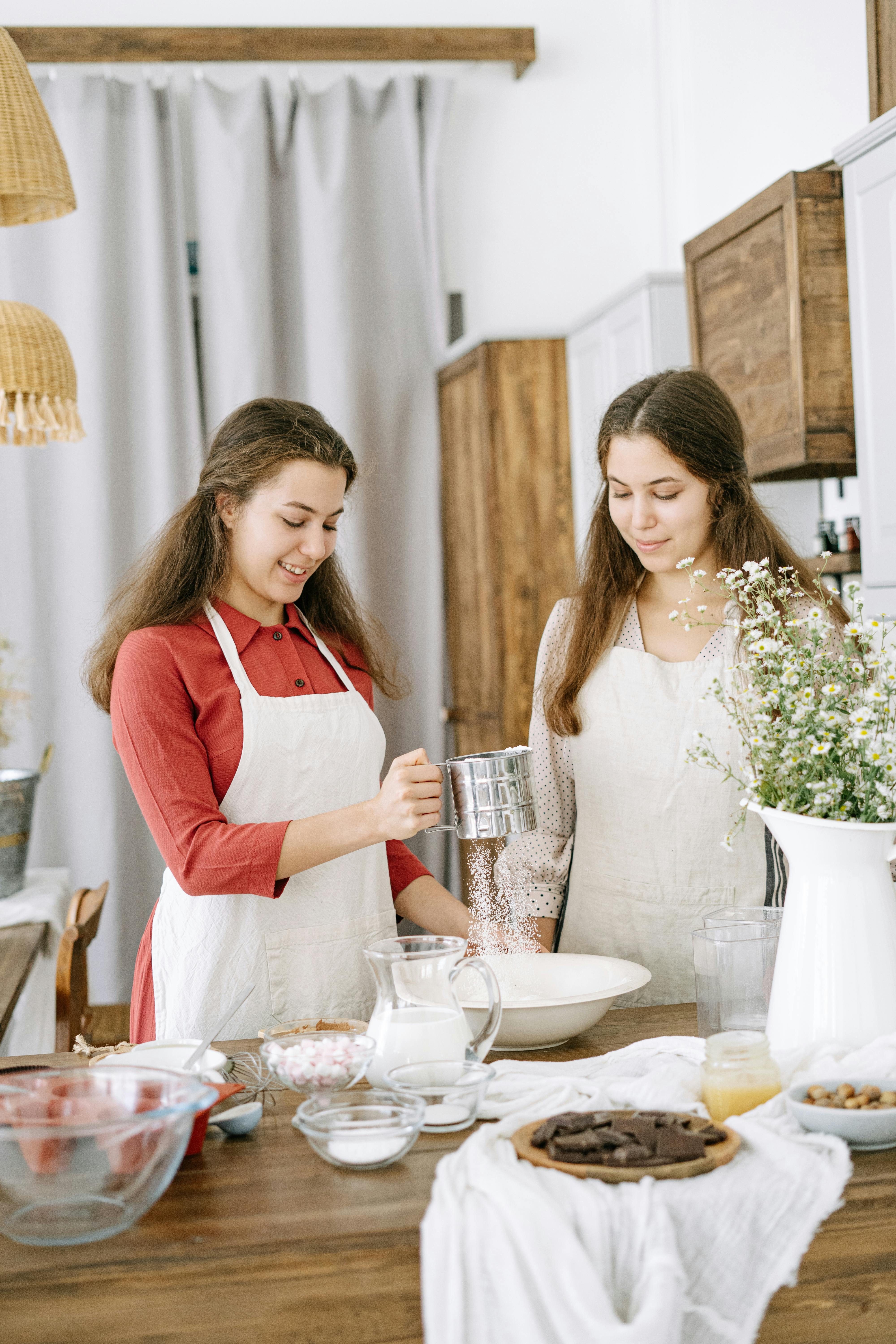 women standing at the table