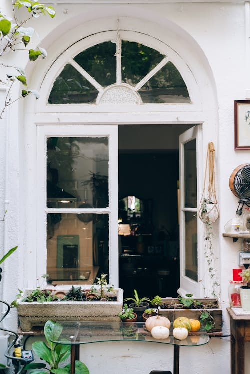 White Wooden Framed Glass Window