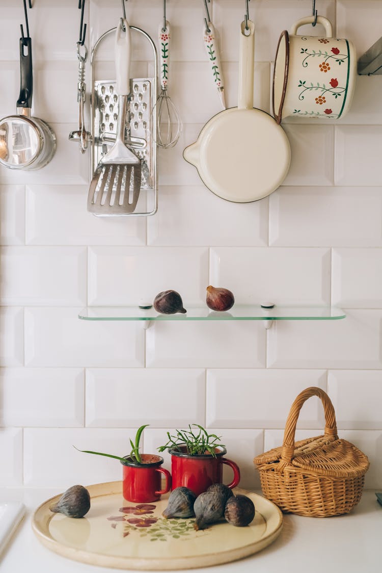 Kitchen Utensils Hanging On The Wall