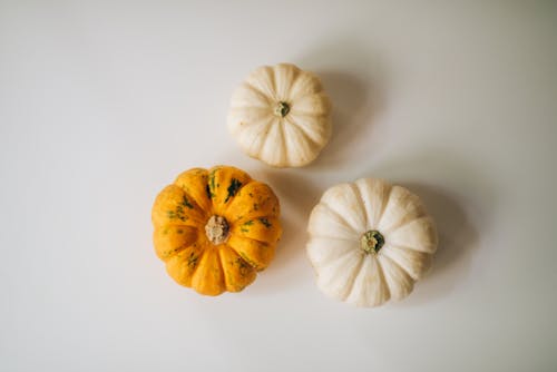 Assorted Pumpkins on the Table