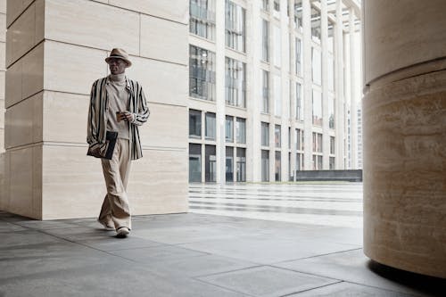 Fashionable Man Walking