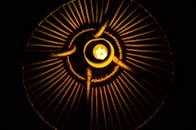 Round Yellow and Black Digital Wallpaper