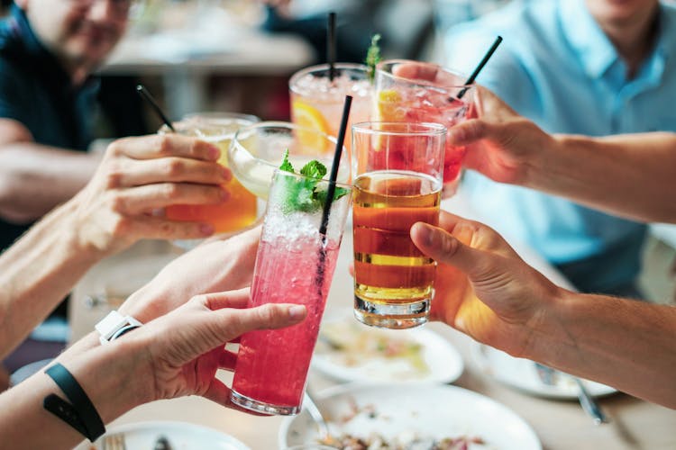 Group Of People Doing Cheers