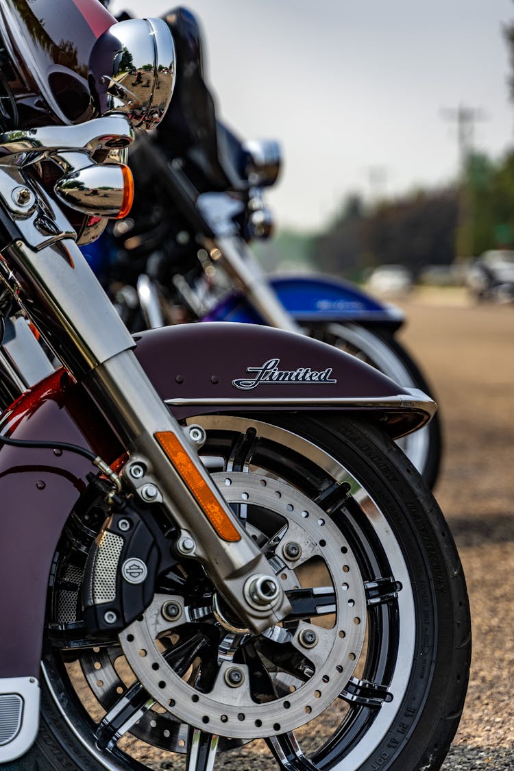 Close-Up Shot Of A Harley Davison Motorcycle