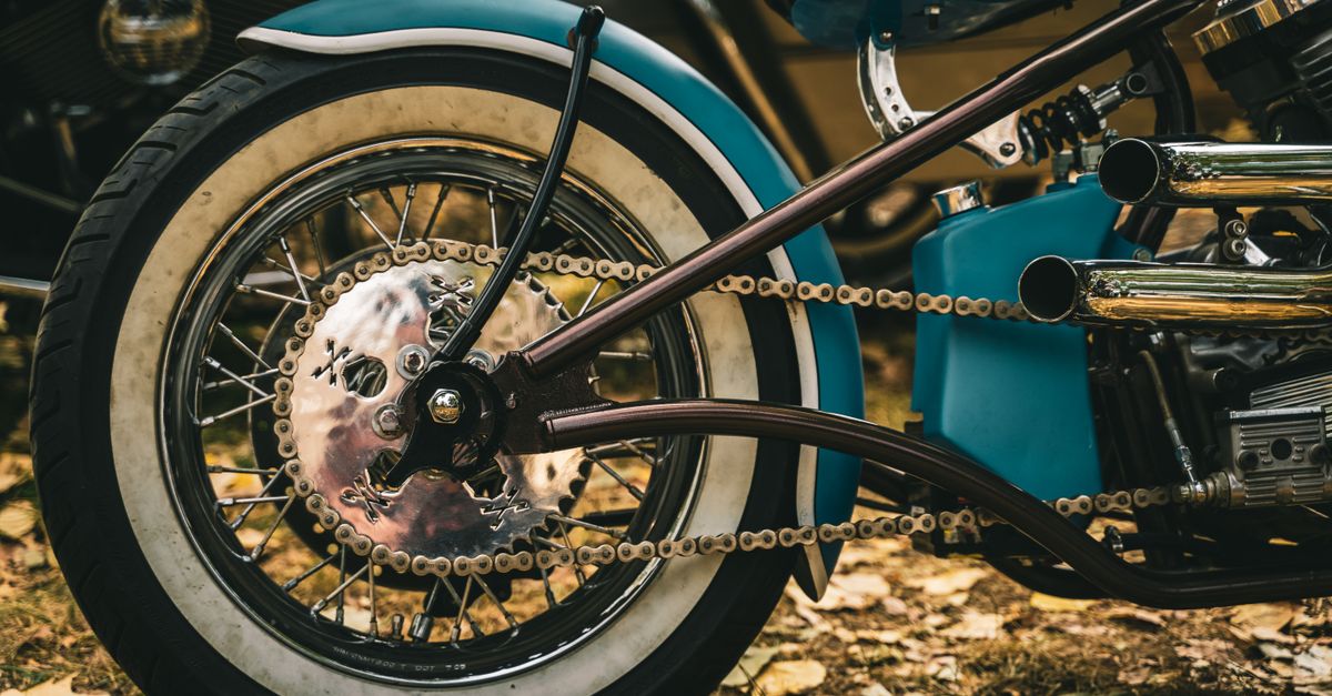 Close-up of the Rear Wheel of a Motorcycle · Free Stock Photo