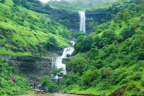 Бесплатное стоковое фото с водопад, горы, лес