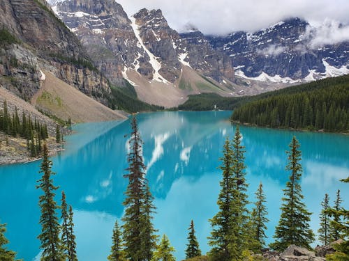 Бесплатное стоковое фото с голубая вода, заснеженные горы, на открытом воздухе
