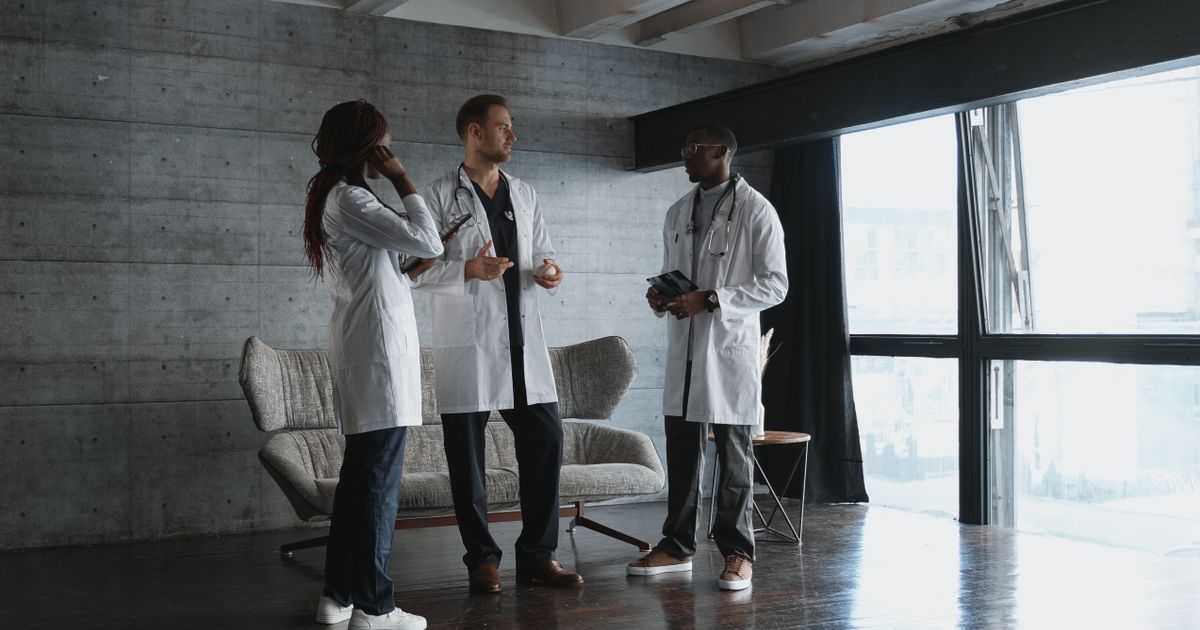 Medical professionals discussing patient care