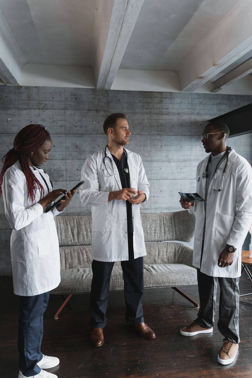 Healthcare team reviewing information