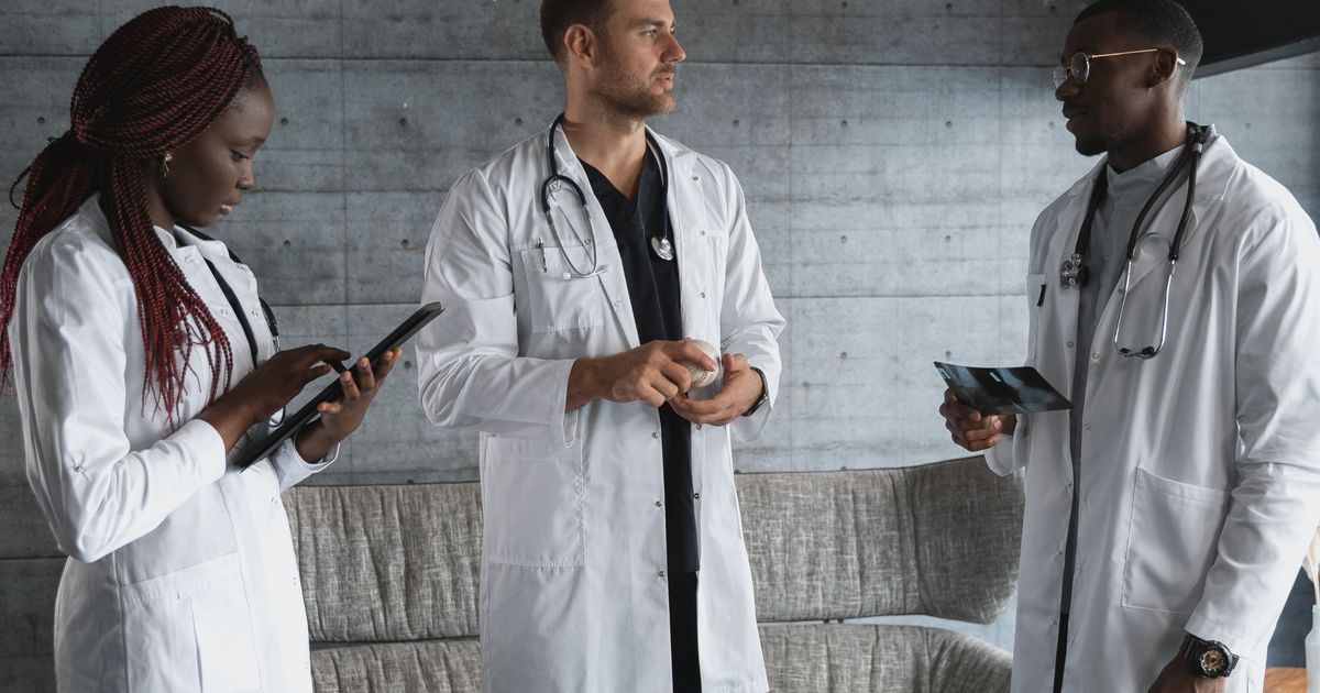 Team of healthcare professionals in discussion