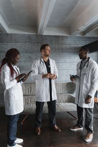 Healthcare professionals in discussion