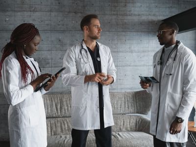 Healthcare professionals in discussion