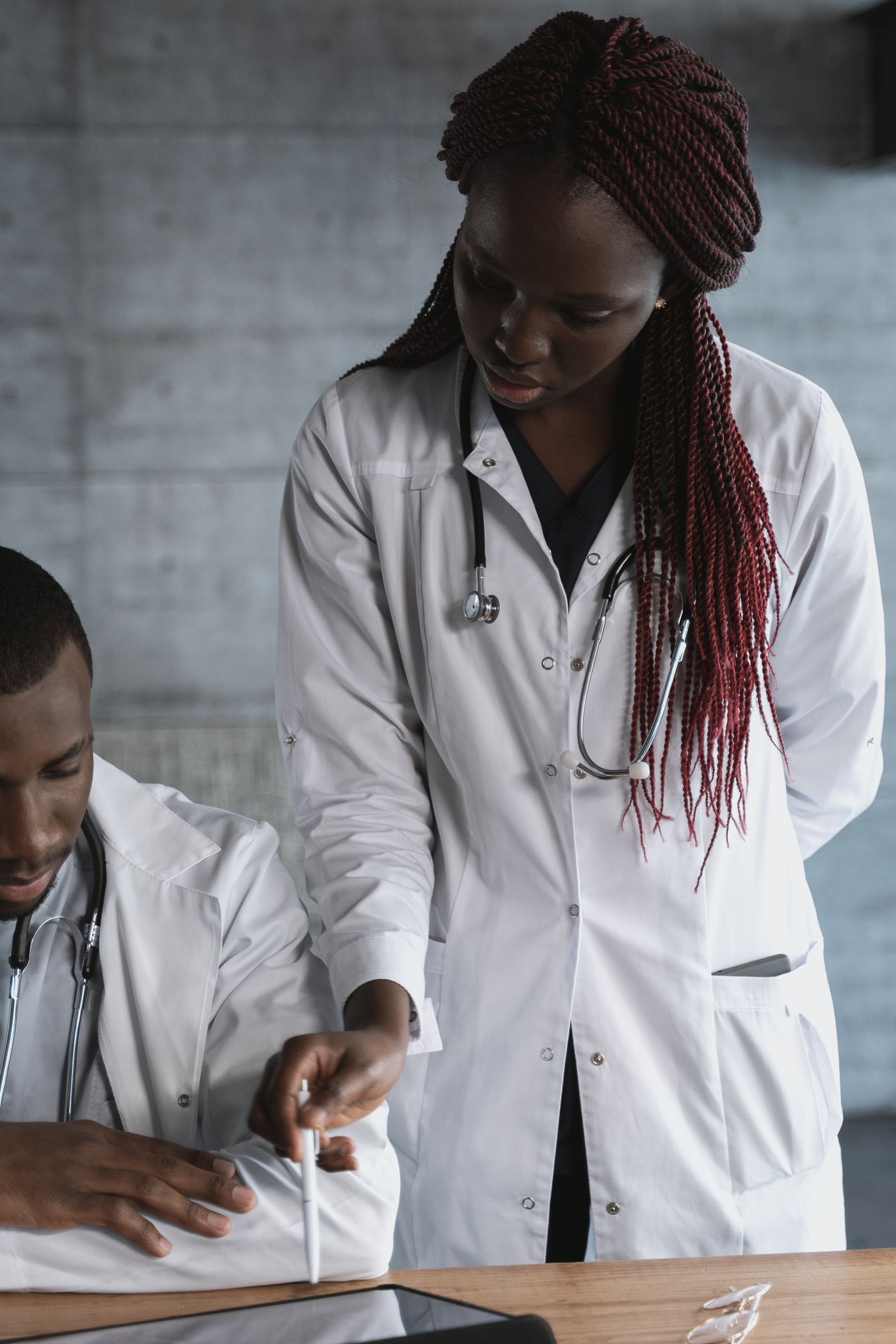 African healthcare professionals collaborating