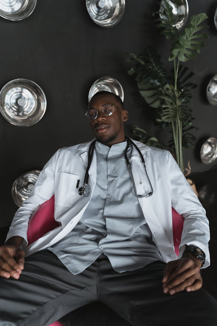 A Physician Relaxing On A Chair