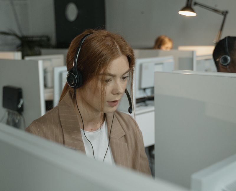 Telemarketer making a call