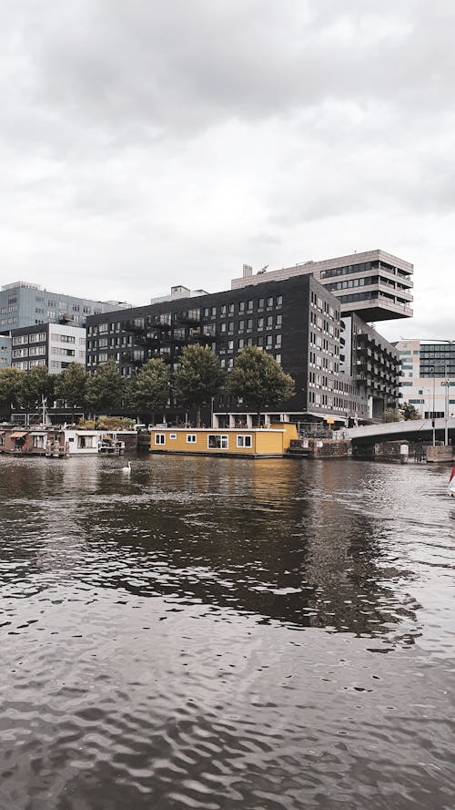 Free stock photo of amsterdam, anchored boats, architecture