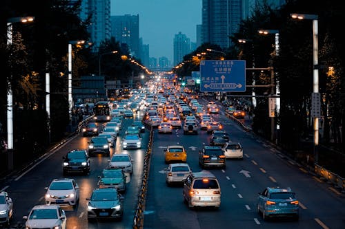 Cars on Road during Evening 