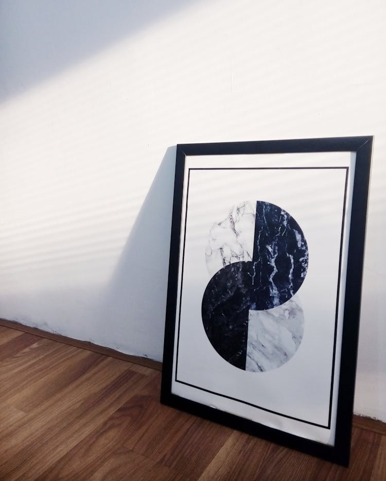 Black And White Abstract Painting On Wall