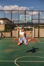 A Woman in White Crop Top Jumping