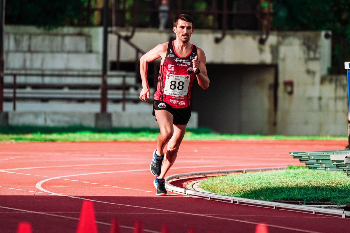 Athlete sprinting on an outdoor track