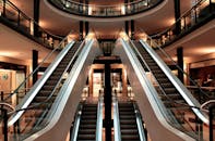 Empty Escalators Inside Building