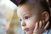 Baby Infant Looking in Window