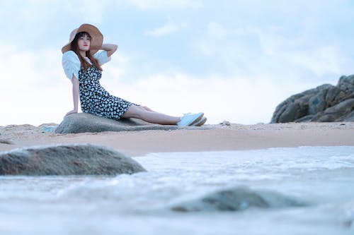 Woman Posing on Beach