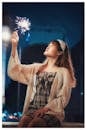 Woman Holding a Sparkler