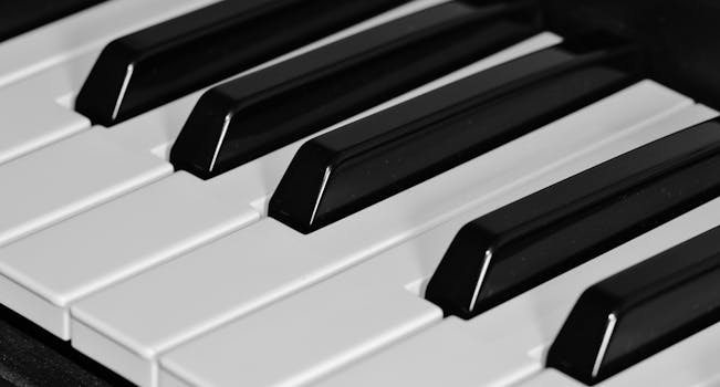 Close up of piano keys