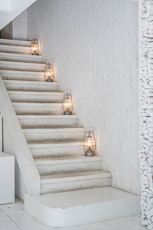 Free Candles on the Staircase Stock Photo