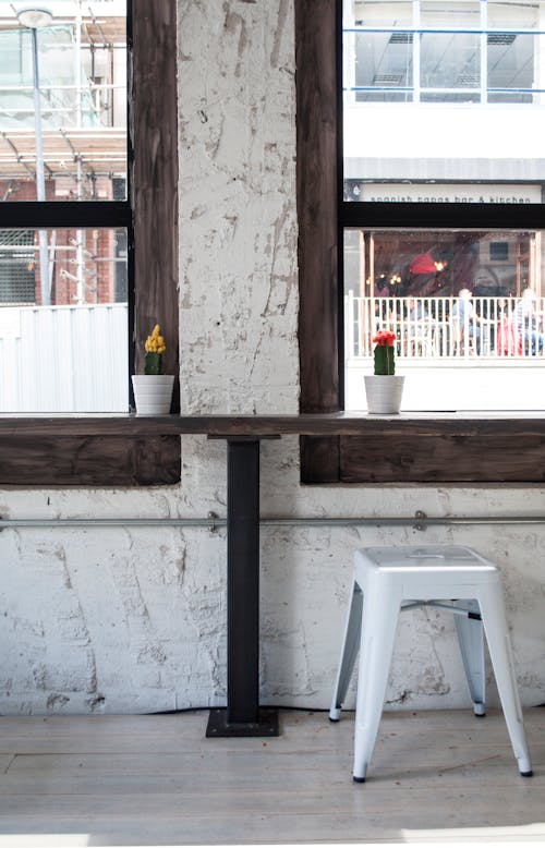 Free Wooden Table by the Window Stock Photo